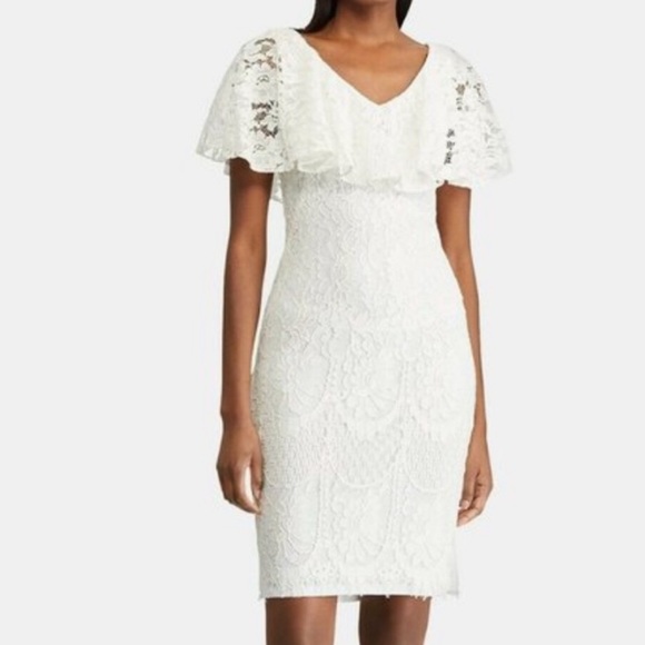 Lauren Ralph Lauren Dresses & Skirts - Ralph Lauren White Lace Overlay Sheath Dress New